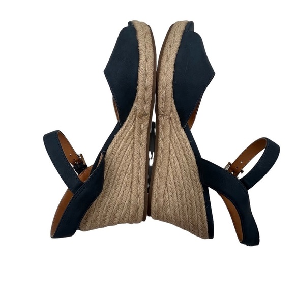 Tommy Hilfiger Blue TWGALLIE Espadrille Platform Wedge Sandals Size 9 Women’s - Picture 6 of 10